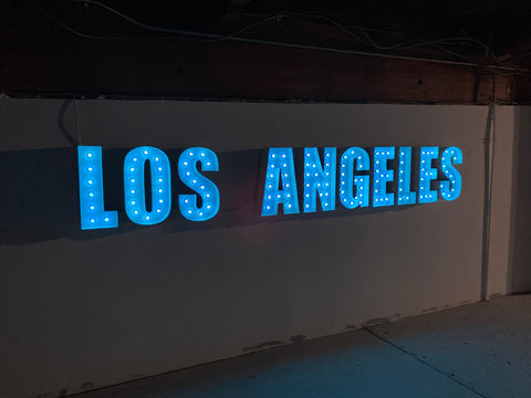 Los Angeles Wall Art | Custom Marquee Sign | Marquee Letters with Lights | Custom Business Sign Light Up | Business Sign for Wall | Storefront Sign