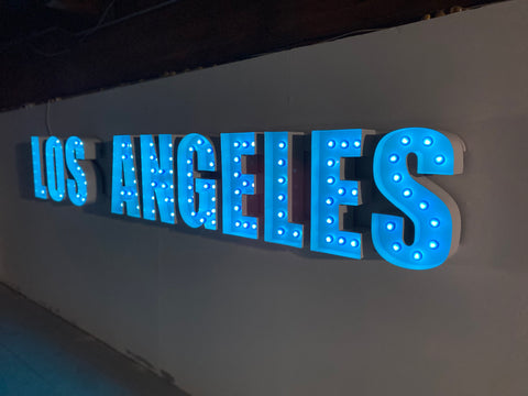 Los Angeles Wall Art | Custom Marquee Sign | Marquee Letters with Lights | Custom Business Sign Light Up | Business Sign for Wall | Storefront Sign