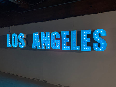 Los Angeles Wall Art | Custom Marquee Sign | Marquee Letters with Lights | Custom Business Sign Light Up | Business Sign for Wall | Storefront Sign