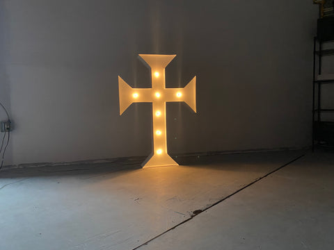 Large Lighted Cross 4ft 5ft Tall | Christmas Cross | Outdoor Christmas Decoration with Lights | Outdoor Christmas Lights Yard Decoration