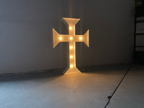 Large Lighted Cross 4ft 5ft Tall | Christmas Cross | Outdoor Christmas Decoration with Lights | Outdoor Christmas Lights Yard Decoration