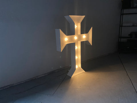 Large Lighted Cross 4ft 5ft Tall | Christmas Cross | Outdoor Christmas Decoration with Lights | Outdoor Christmas Lights Yard Decoration