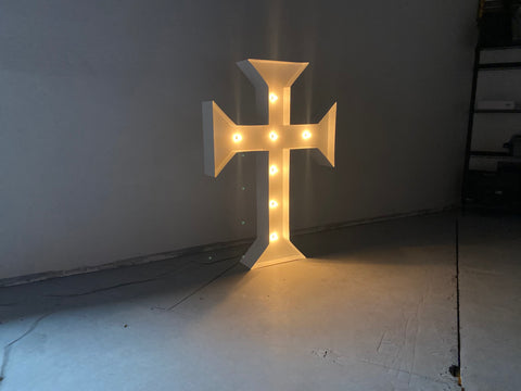 Large Lighted Cross 4ft 5ft Tall | Christmas Cross | Outdoor Christmas Decoration with Lights | Outdoor Christmas Lights Yard Decoration