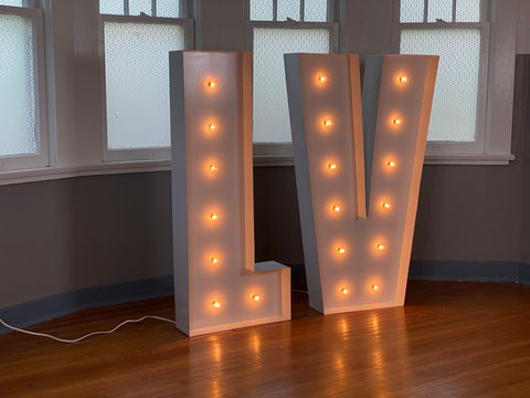 Giant LOVE Marquee Letters 4ft tall Rental | Large Light Up LOVE Rental | Large Marquee Letters Rental